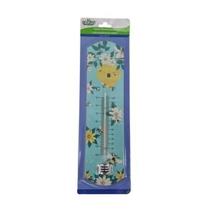 Garden Collection Metal Thermometer Blue Bee Hive Floral
